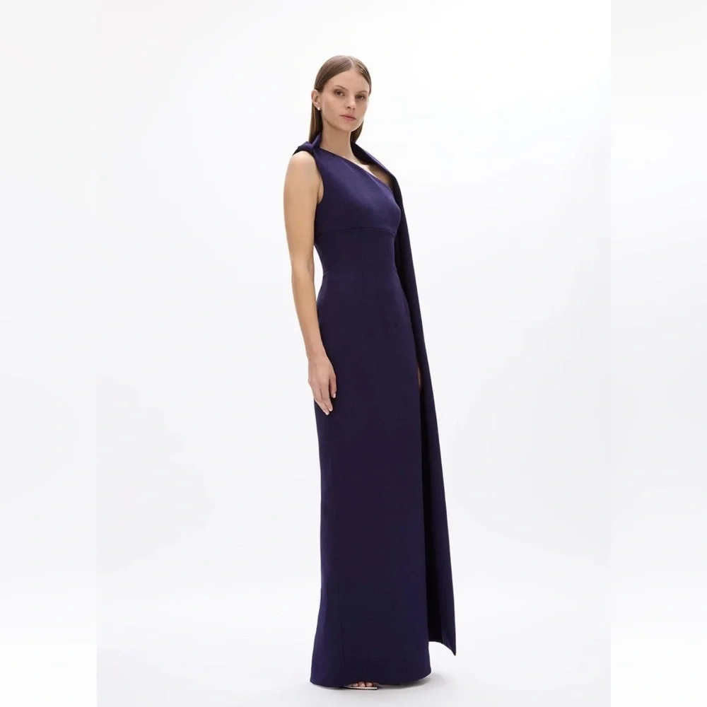 NWOT $1200 MRPs Rachel Gilbert Clara dress in dark indigo size 8 - Picture 5 of 17